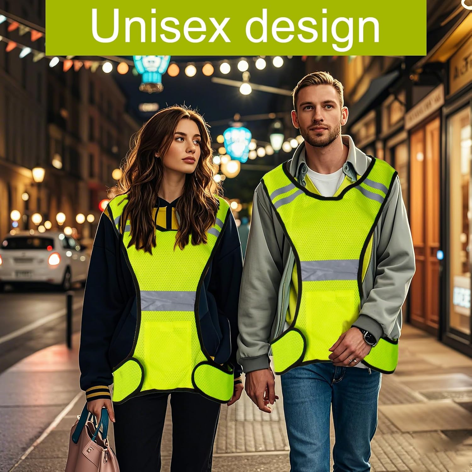 BybAgs Warnweste Mit Reißverschluss - Hochsichtbare Sicherheitsweste Für Damen & Herren