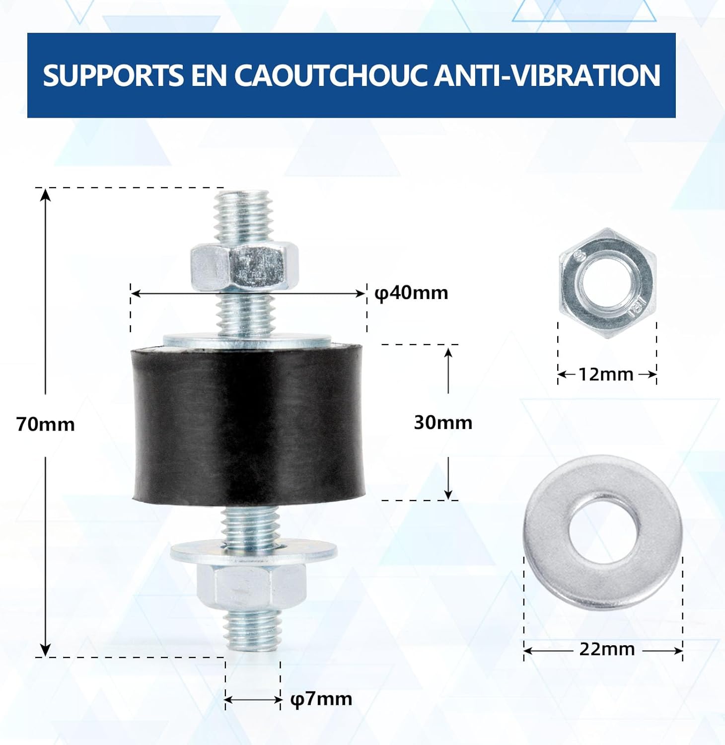 Block Silent Exhaust Male Gummibolzen Dmpfer M8 40x30mm 4er Pack Anti- Vibrations-Isolator-Halterung Vibrationsisolierung fr Mini-Split- Wrmepumpen, Luftkompressoren