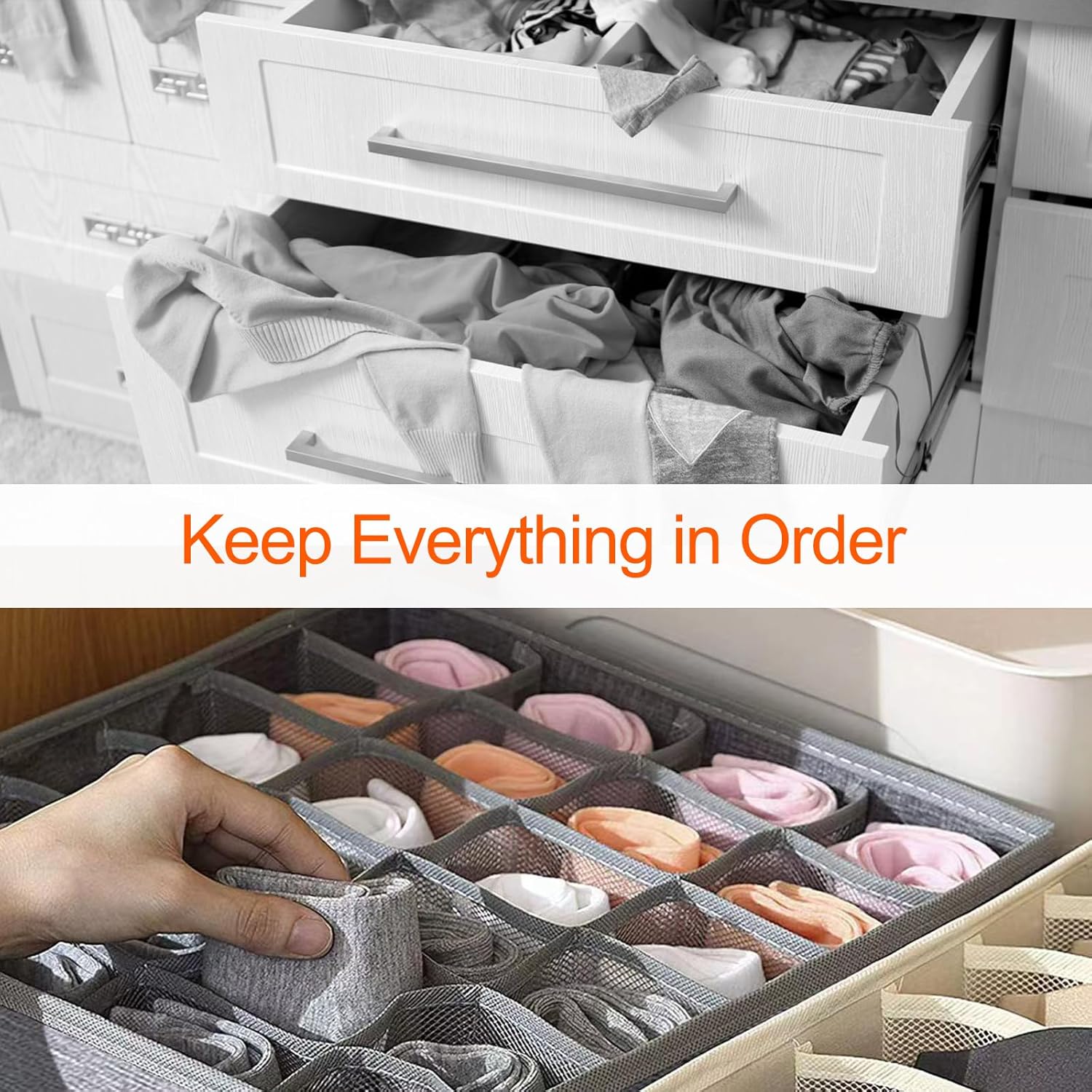 Vtopart Lot De 12 Organiseurs De Tiroir Pour Vêteents, Sous-vêteents