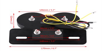 License Plate Bracket for Custom Cafe Racer Red Light