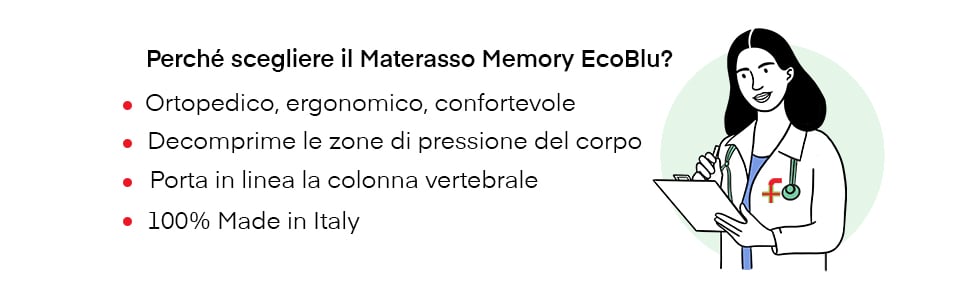 Farmarelax - Materasso in Memory Blu adattivo - anatomico e confortevole -  h17 cm - spedito sottovuoto - singolo 80x160