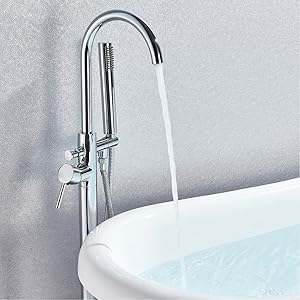 Free-standing bath tap.