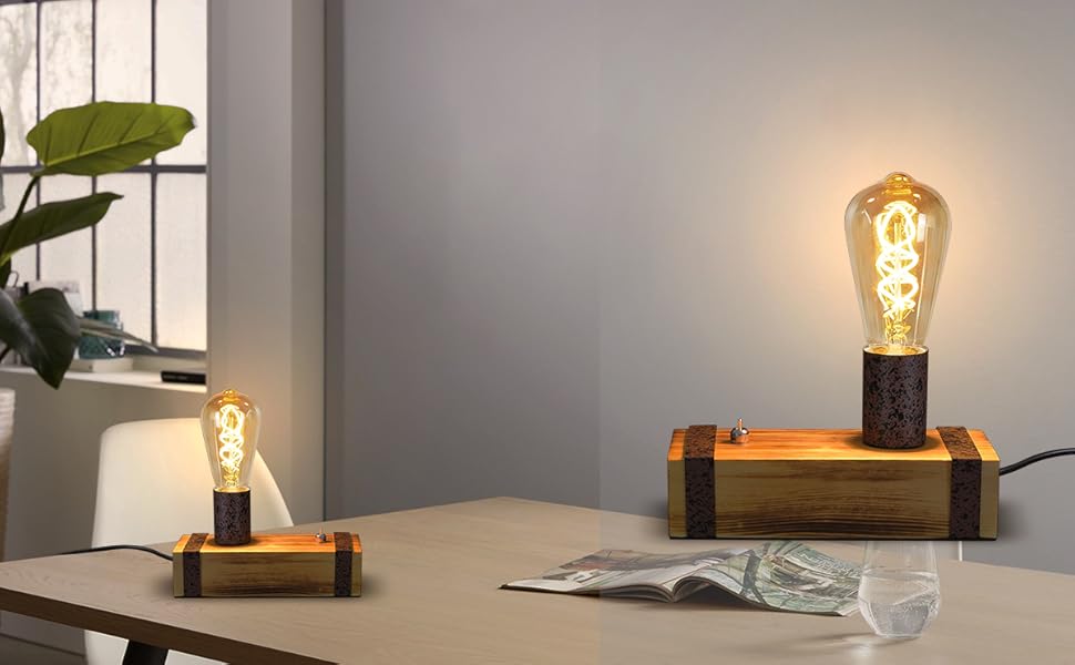 holz Nachttischlampe
