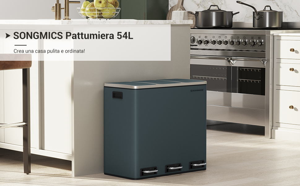 SONGMICS Pattumiera da Appendere, Cestino da Cucina 9L con