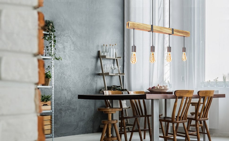 esstischlampe holz