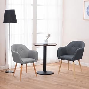 Dining Chairs Set of 2 Chairs Kitchen Counter Lounge Leisure Living Room Corner Chairs Dark Grey