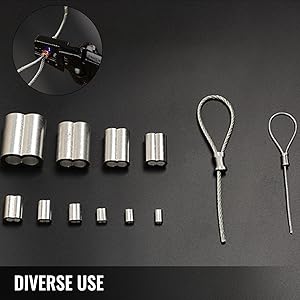 VEVOR Pince à Sertir Hydraulique 24", Pince Coupe Cable Acier Allié, Pince à Sertir 5 Rainures Pour Manchon 1/16'', 3/32'', 1/8'', 5/32"et 3/16" 16 Pince à Sertir Hydraulique