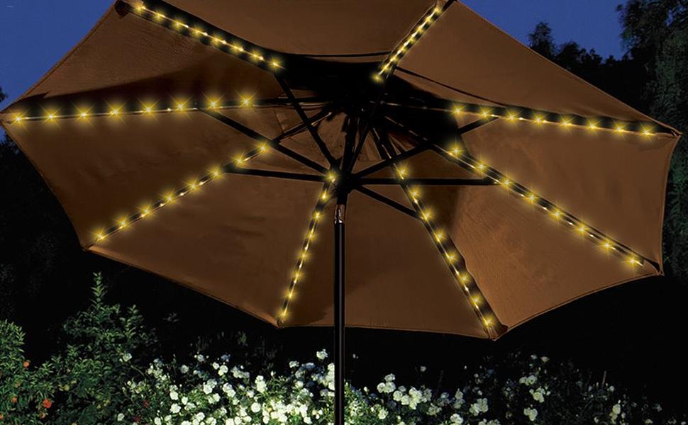 Offset Umbrella with LED Lights
