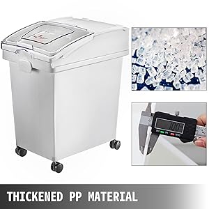 VEVOR Bo?te De Stockage De Riz Bacs à Farine Céréales Sur Roulettes 2PCS (40L + 25L) 11 bac a riz