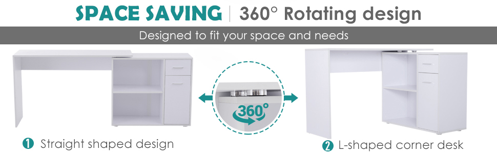 HOMCOM Corner Computer Desk 360° Rotating Dining Table W/ Storage Shelf White -Office Furniture Store AAHKMJXYDAFdJAOAIMEbOAchlkWZ0oakZn uVZ0mPidMNbILvCvspZ4oG3fPgIqc1P05C5SmPDKg0UZdk7akth5A9RVmVy bmnuzz