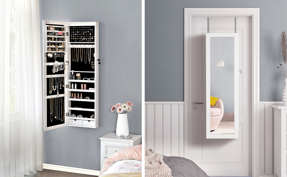 Schmuckschrank Spiegelschrank Türmontage/Wandmontage abschließbar mit