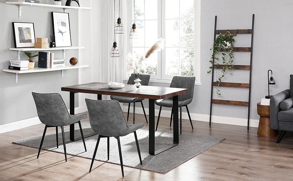 Esszimmerstuhl, Polsterstuhl mit Metallbeinen, 2er Set, bis 110 kg