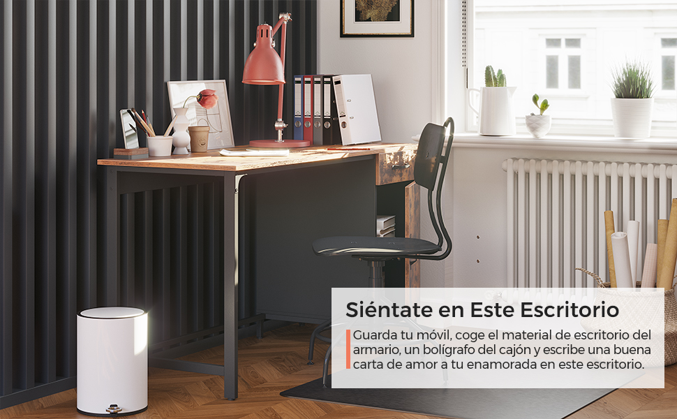 VASAGLE Escritorio de Ordenador, Escritorio de Oficina, con Cajón y