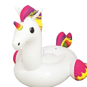 Bestway 41113 Float’N Fashion unicorno arcobaleno cavalcabile, pupazzo galleggiante