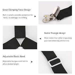 Attaches triangulaires pour matelas, housse de canapé, clips pour bretelles.