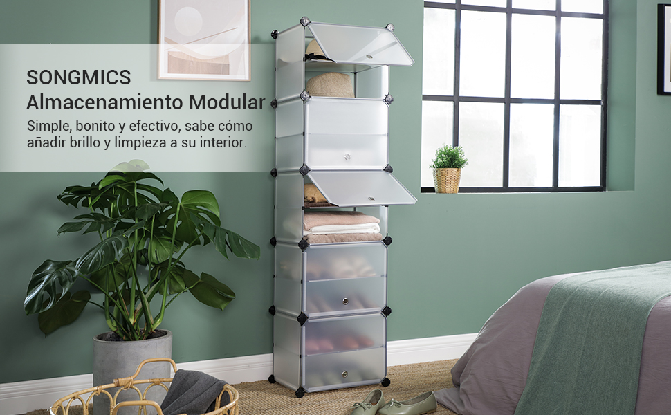 Zapatero de 10 Niveles, Armario de Almacenamiento, 43 x 31 x 153 cm