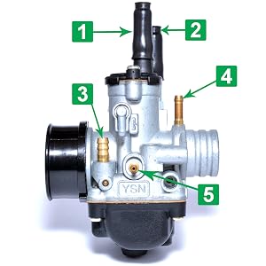 Carburador Easyboost de 19 mm tipo Dell’Orto PHBG Arranque Manual MBK Booster Nitro Stunt Mach-G Jog-R