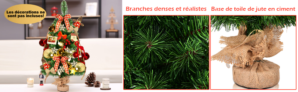 Branches denses et réalistes+Base de toile de jute en ciment