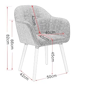 Dining Chairs Set of 2 Chairs Kitchen Counter Lounge Leisure Living Room Corner Chairs Dark Grey