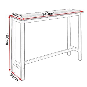 WOLTU BT30sz Tavolo da Bar Rettangolare Alto Tavolino per Cucina