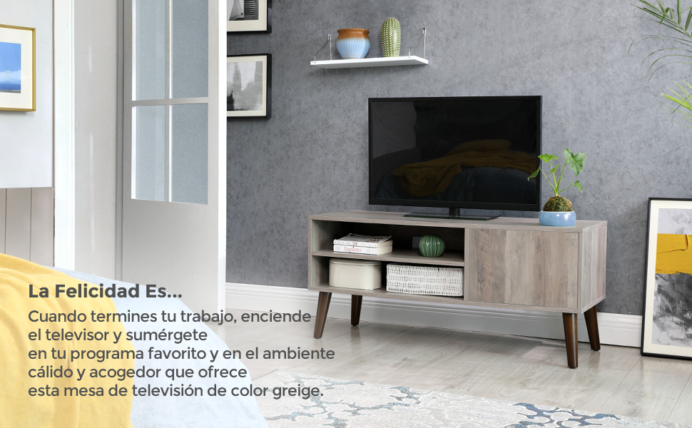 VASAGLE Armario Rústico para TV, Mesa para TV hasta 43 Pulgadas