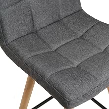 WOLTU Bar Stools Set of 2 PCS Soft Linen Seat Bar Chairs Breakfast Kitchen Counter Chairs Solid