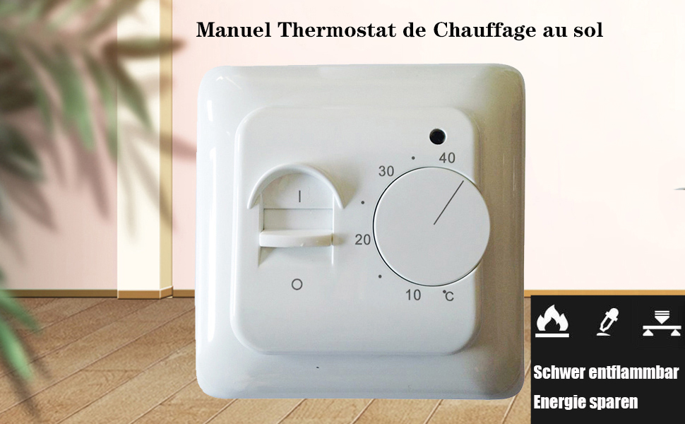 Underfloor Heating Thermostat with Probe Mechanical Electric Room Thermostat 220V AC 16A