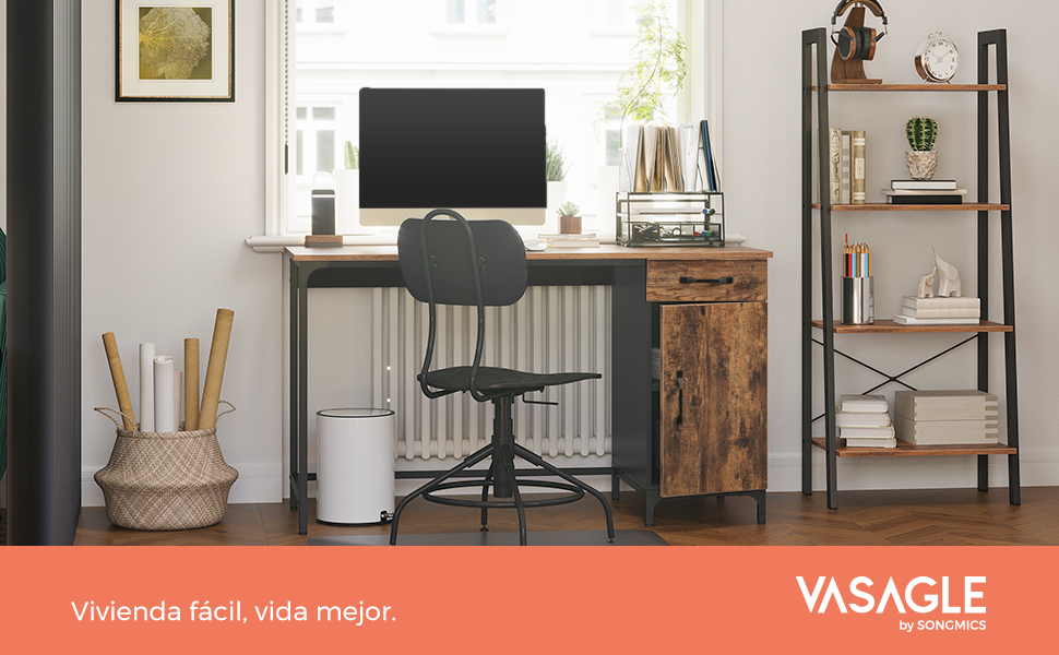 VASAGLE Escritorio de Ordenador, Escritorio de Oficina, con Cajón y