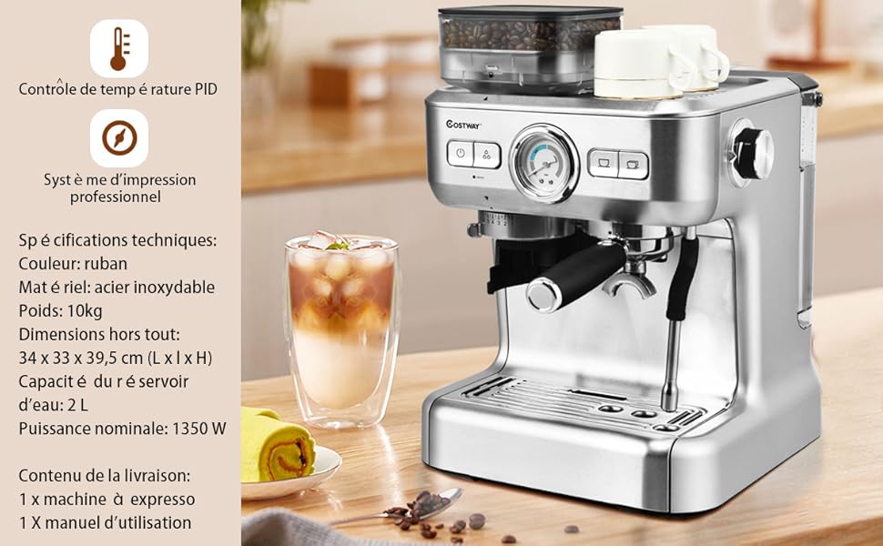 COSTWAY Machine à Café Automatique Avec Broyeur - 30 Niveaux De Poudre De Café Réglables Cafétière Automatique 1350W Température Réglable Accessoires Complets Pour Maison,Bureau,Café -Machine À Café AAHKMJXYDAFdJAOAIMEbOAchlkWZ0oakZn uVZ0mPidMNbILvCvspZ4oG3fPgIqc1P05C5SmPDKg0UZdk7akth5AMo SUczeTJ75myywwYAOAgj 0KqIVafJz4ynhoOhDEC40AEfxSClopAx9JVEvSym5Lp8VZ wHPRTyz3itFyeVeoDpjDg