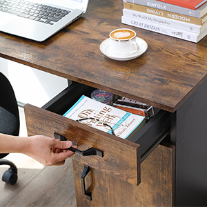 VASAGLE Escritorio de Ordenador, Escritorio de Oficina, con Cajón y