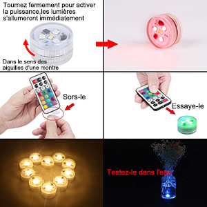  LIGHT Nouvelle Lampe LED Submersible Mini bougie pour vases, baignoires, piscines, étang!