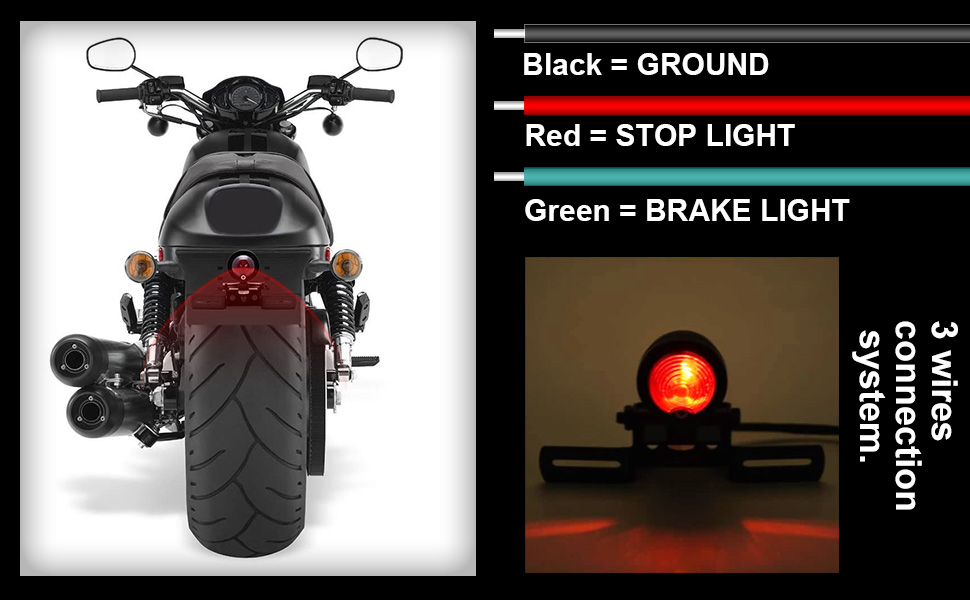 Motorcycle Tail Light Brake Stop Running Light