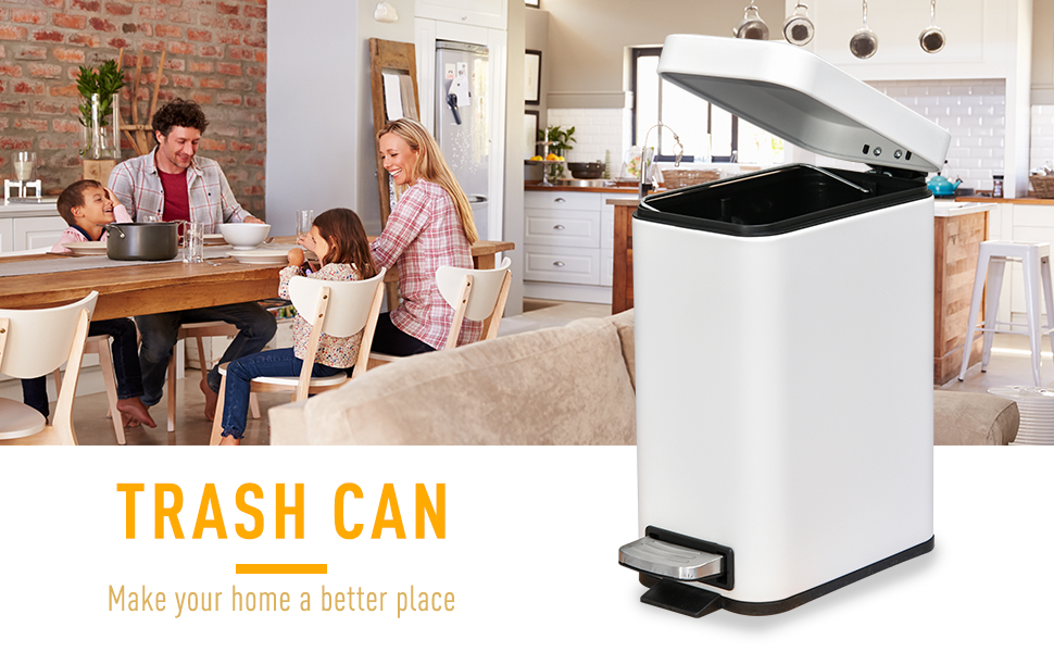 HOMCOM 5L Rectangle Compact Bin Steel Body Inner Bucket Quiet-Close Lid W/Pedal Grey -Vonshef shop AAHKMJXYDAFdJAOAIMEbOAchlkWZ0oakZn uVZ0mPidMNbILvCvspZ4oG3fPgIqc1P05C5SmPDKg0UZdk7akth5AOw