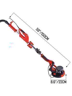 VEVOR Ponceuse Orbitale Filaire 850W, Ponceuse Excentrique Filaire à LED 17 ponceuse orbitale