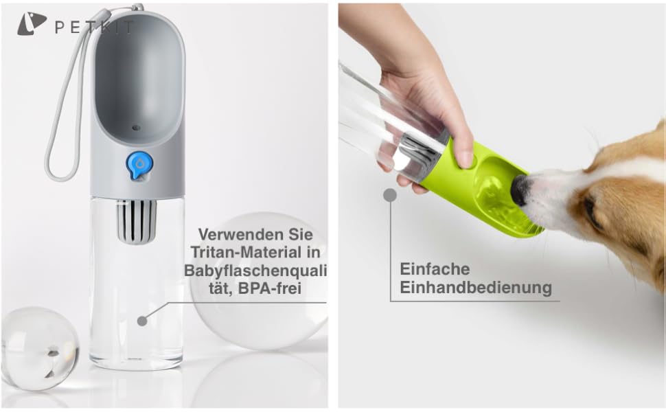 Hundetrinkflasche für unterwegs Die Trinkwasserflasche für Hunde enthält kein BPA