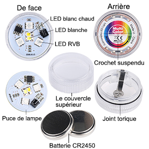  LIGHT Nouvelle Lampe LED Submersible Mini bougie pour vases, baignoires, piscines, étang!