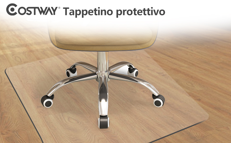 Tappetino Protettivo Per Pavimento COSTWAY | PVC Trasparente 120x150 Cm Per Sedie Da Ufficio - Foto 10