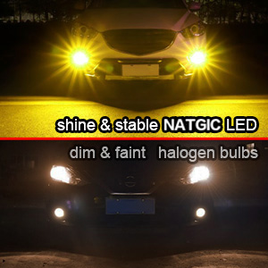 NATGIC H11 H8 H9 LED-Nebelscheinwerferlampen, hohe Leistung 78 W, 3570 CSP, 2400 lm, 3000 K, Goldgelb