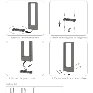 Éclairage de jardin LED Applique de jardin Poteau de jardin éclairage extérieur de jardin Poteau
