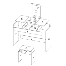 dressing table with stool