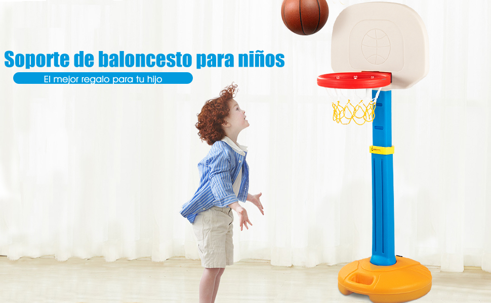 Soporte de Baloncesto para Niños Canasta de Baloncesto Altura Ajustable