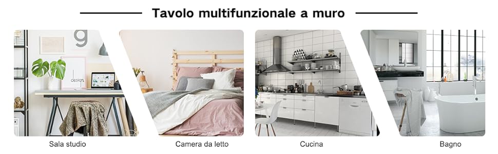 COSTWAY Scrivania Pieghevole a Muro in Legno, Tavolo da Parete Pieghevole e  Richiudibile con Cassetto, Scrivania a Scomparsa Salvaspazio per Salotto,  Cucina e Camera da Letto (Bianco)