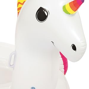 Bestway 41113 Float’N Fashion unicorno arcobaleno cavalcabile, pupazzo galleggiante