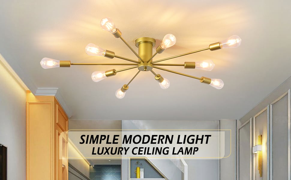 sputnik ceiling light gold