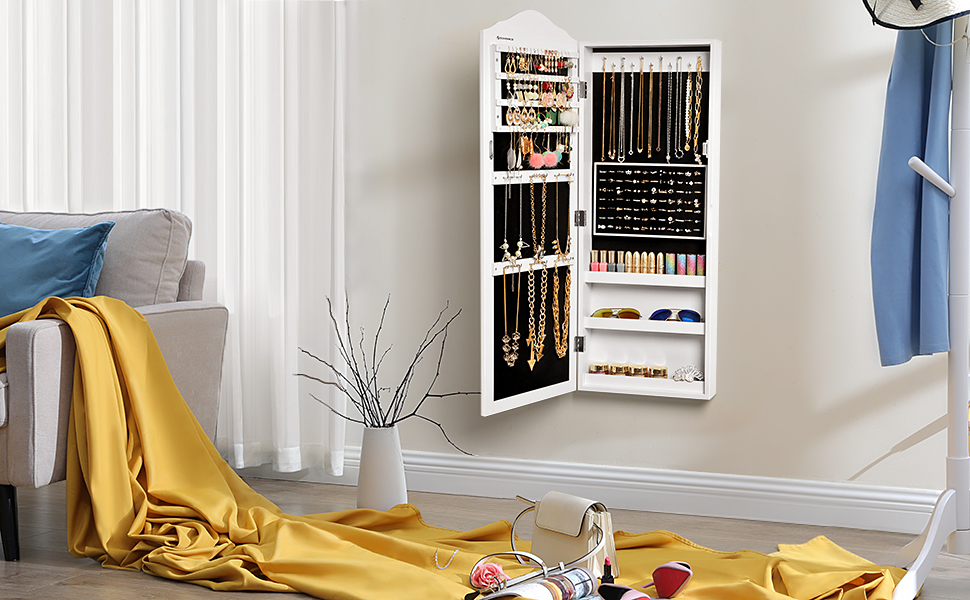 HÄngender Schmuckschrank, mit Spiegel und Magnetverschluss