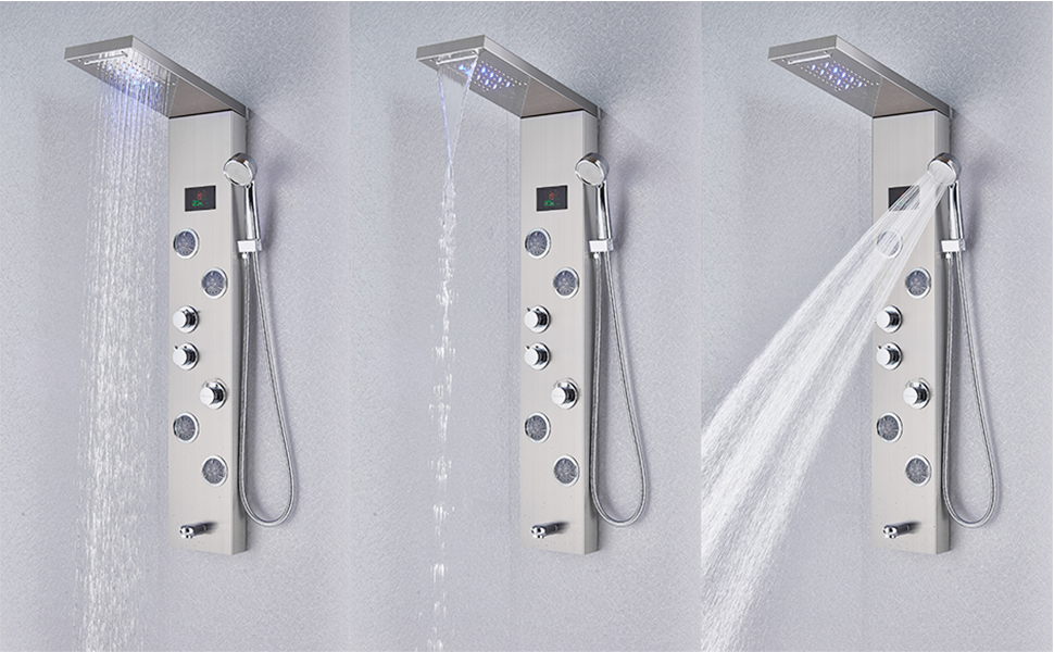 shower tower thermostatic stainless steel