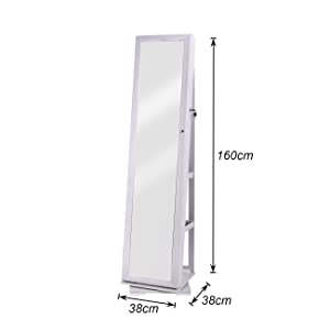 DlandHome Jewelry Armoire with Full Length Mirror 3
