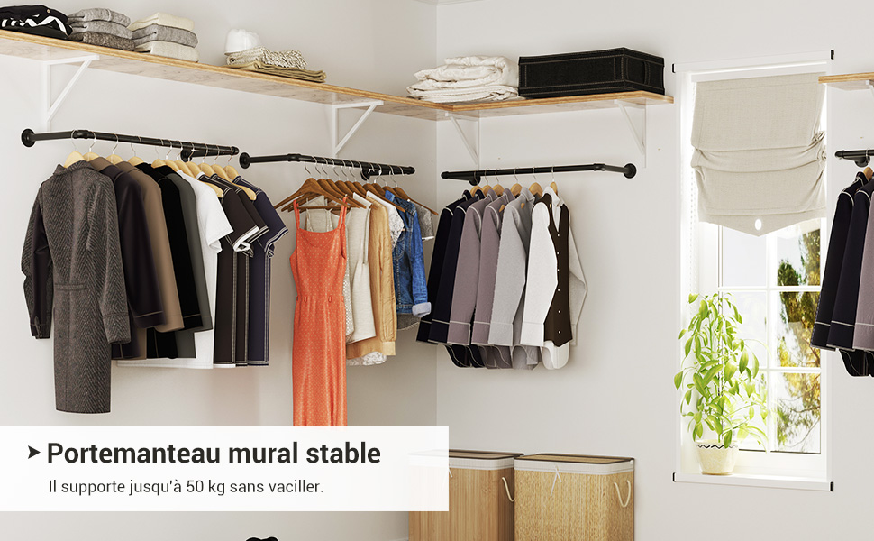 Cintre mural pliable, support de vêtements rétractable, crochet