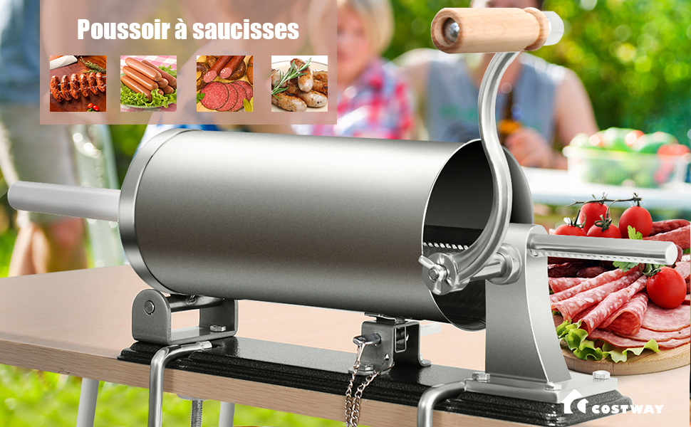COSTWAY Machine à Saucisse Poussoir à Saucisse 4 Tubes Différantes Viande Hachée En Acier Inoxydable Hachoir à Viande Manuel 3 , 6 L -Krups || DeLonghi Soldes