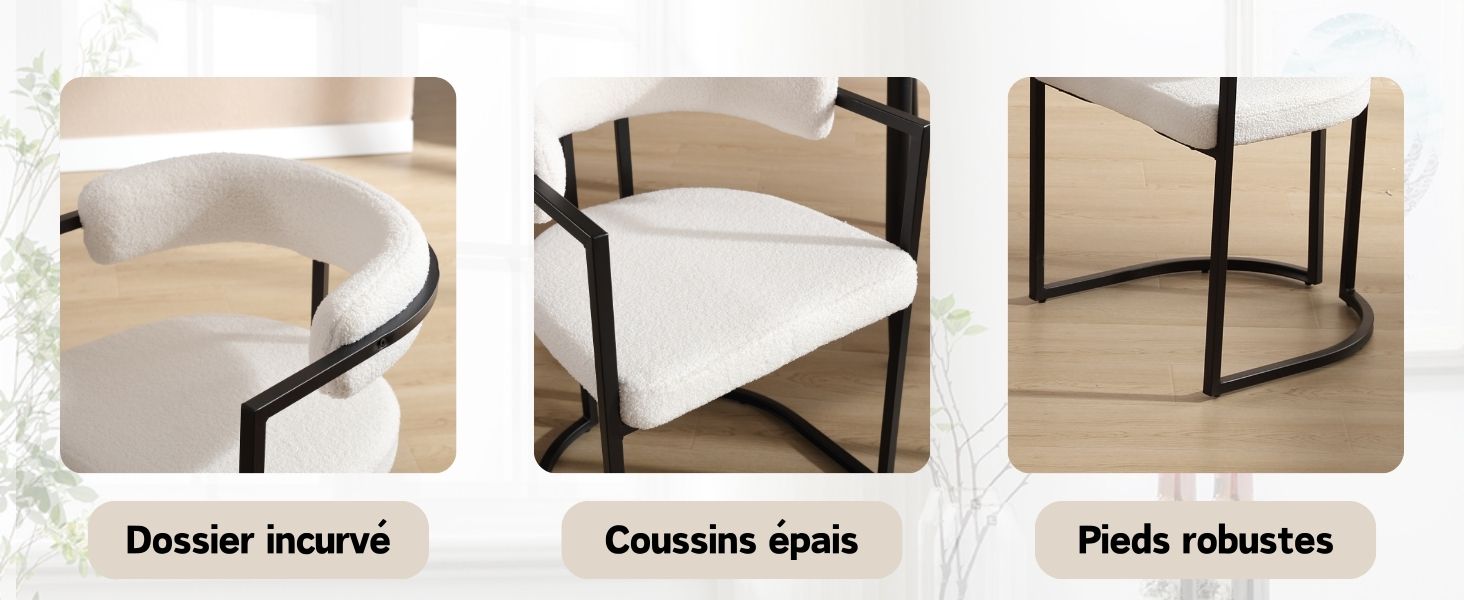 chaise salon velours